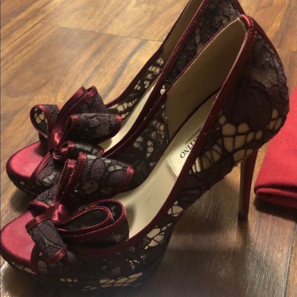 Valentino red lace  heels